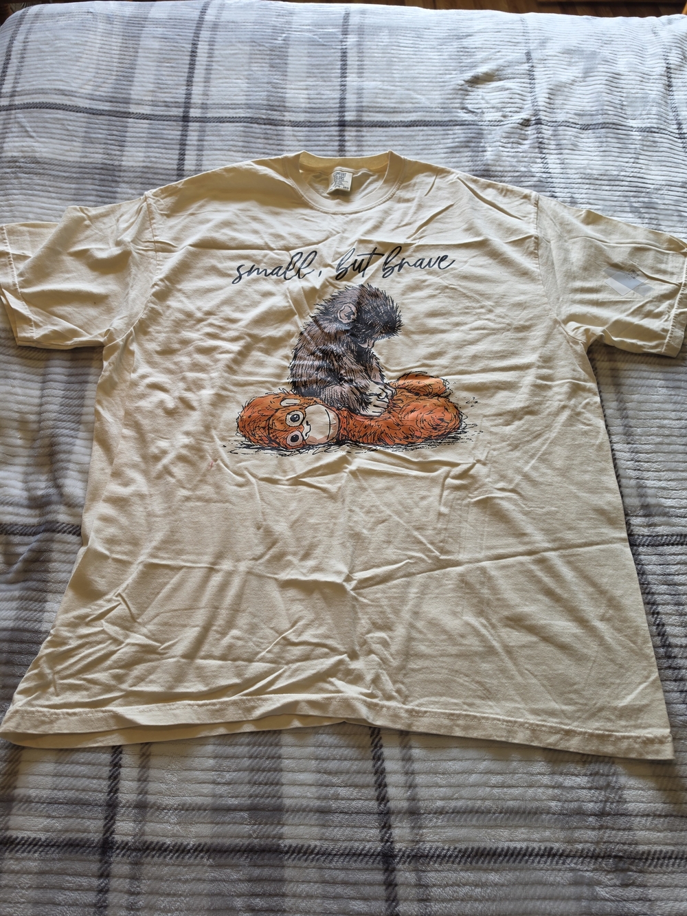 Comfort Colors Cream Short Sleeve Tee with Orange and Black Graphic